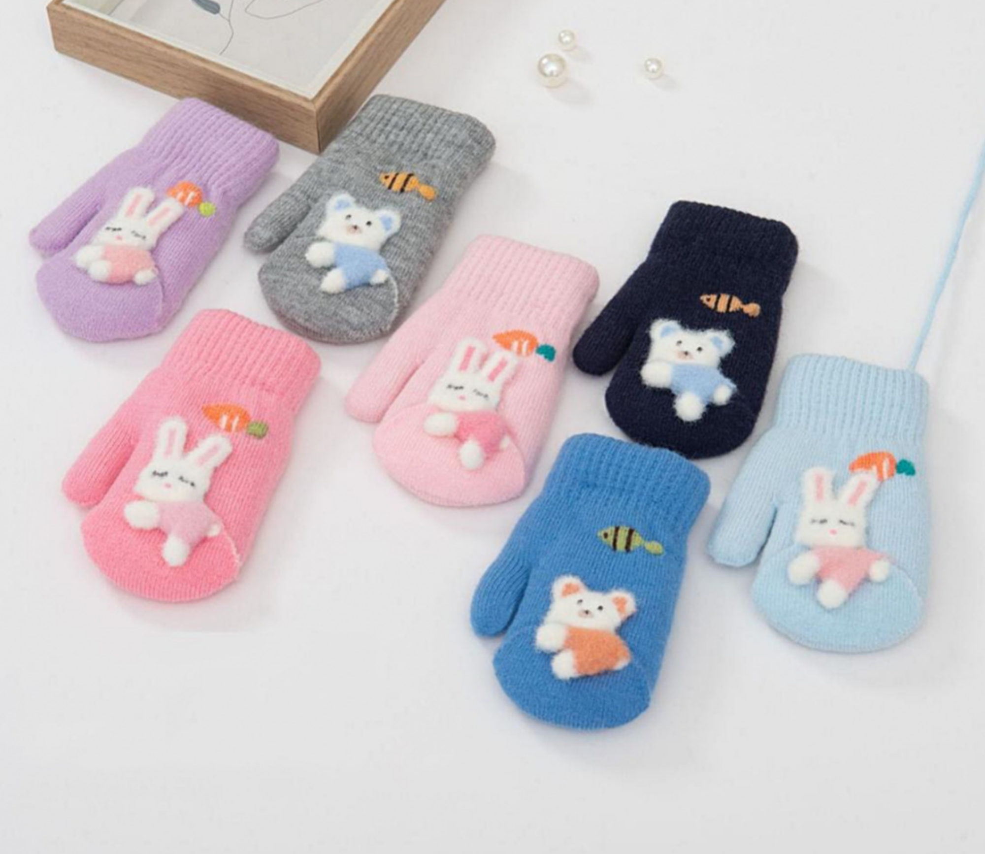 Варежки Kim Lin для девочек размер 3-5 нежно-розовый