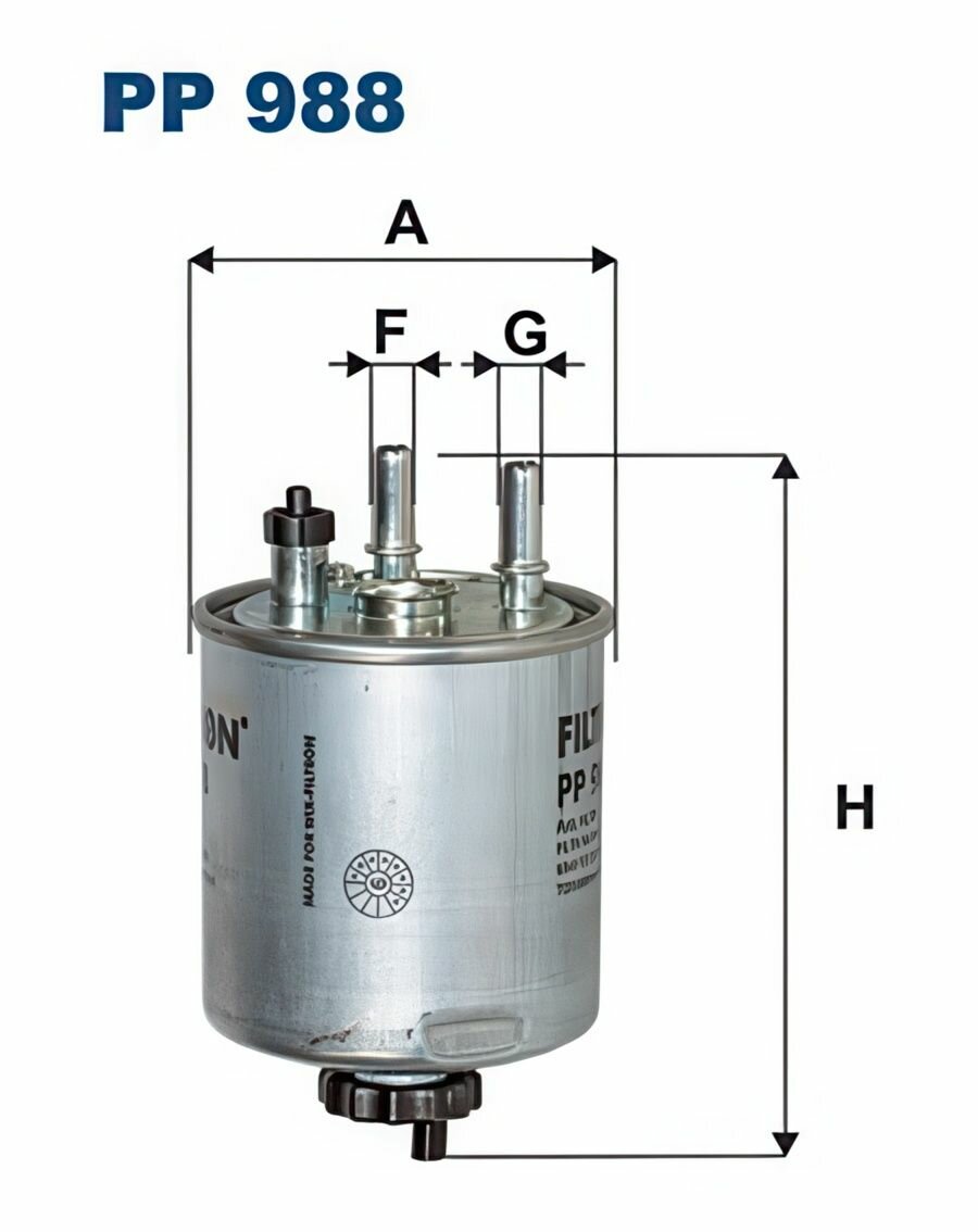 Фильтр топливный, для Рено Кангу, Экспресс, Лагуна, 3, Твинго 2 арт PP988 FILTRON