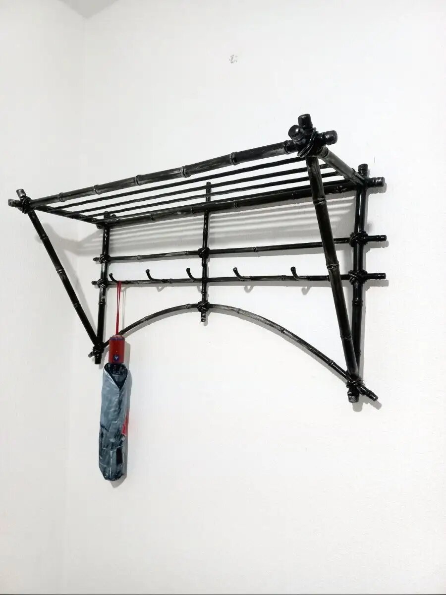 Вешалка настенная, кованая, Студия кованой мебели Нива, цвет античное серебро