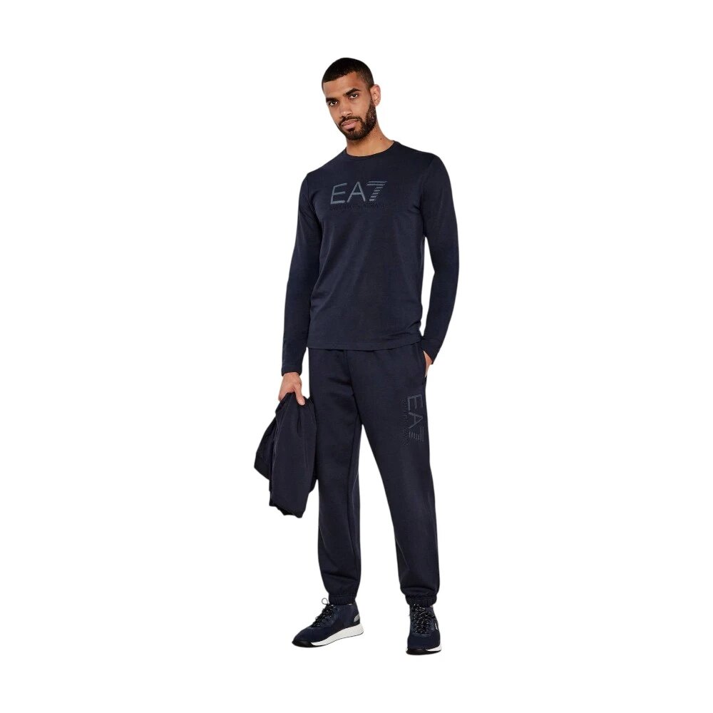 Лонгслив EA7 EMPORIO ARMANI, размер 2XL, , синий — фото 1