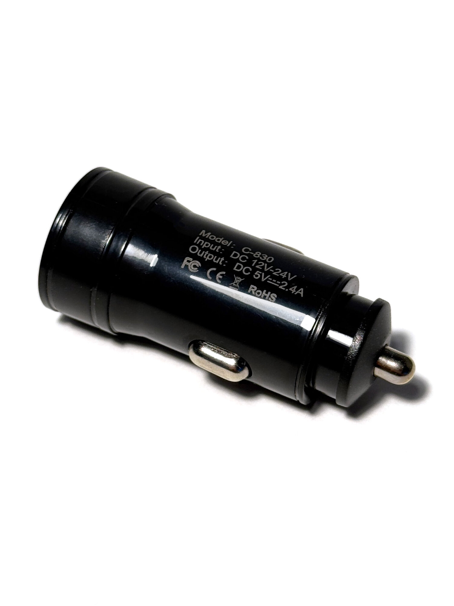 Автомобильное зарядное устройство AWEI, USB, черное, быстрая зарядка, два разъема — фото 1