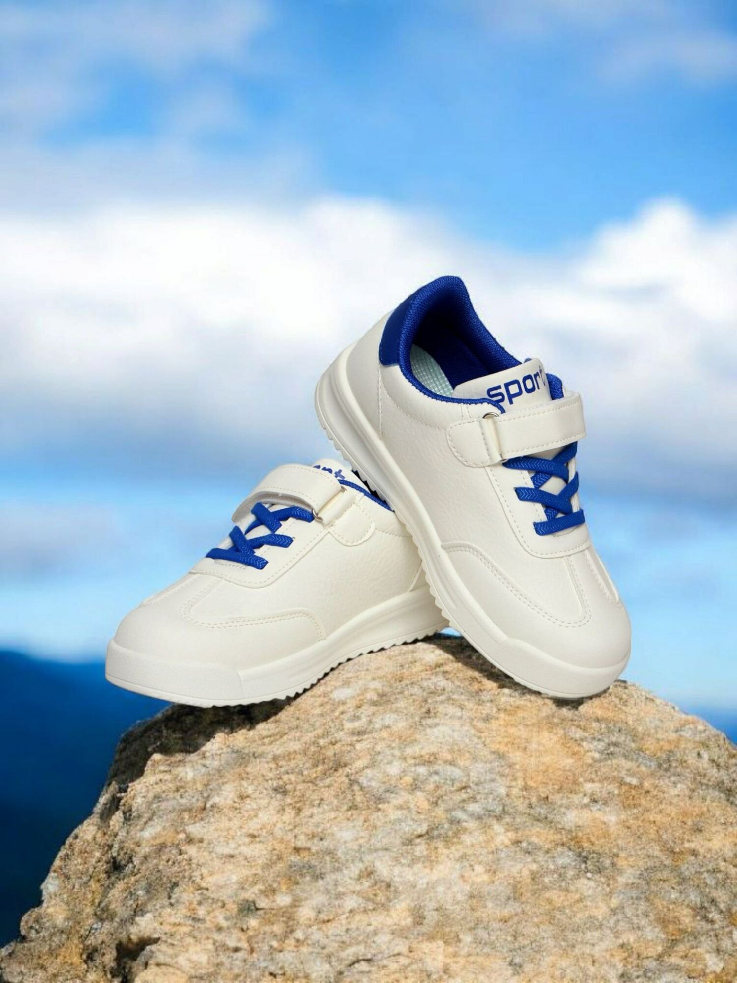 Кеды, размер 37, бело-синий — фото 1