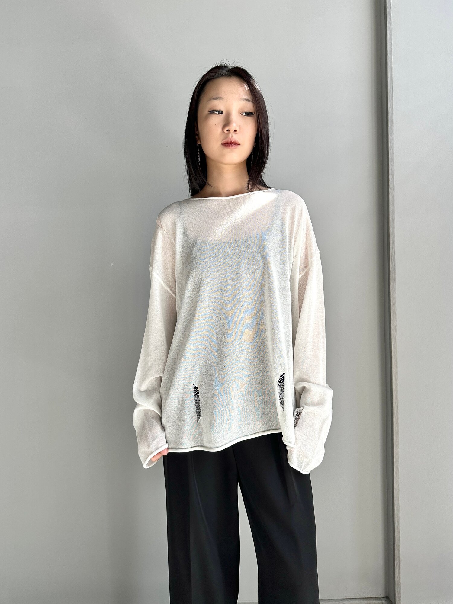 Лонгслив INK Белый, серый, размер FreeSize, , белый — фото 1