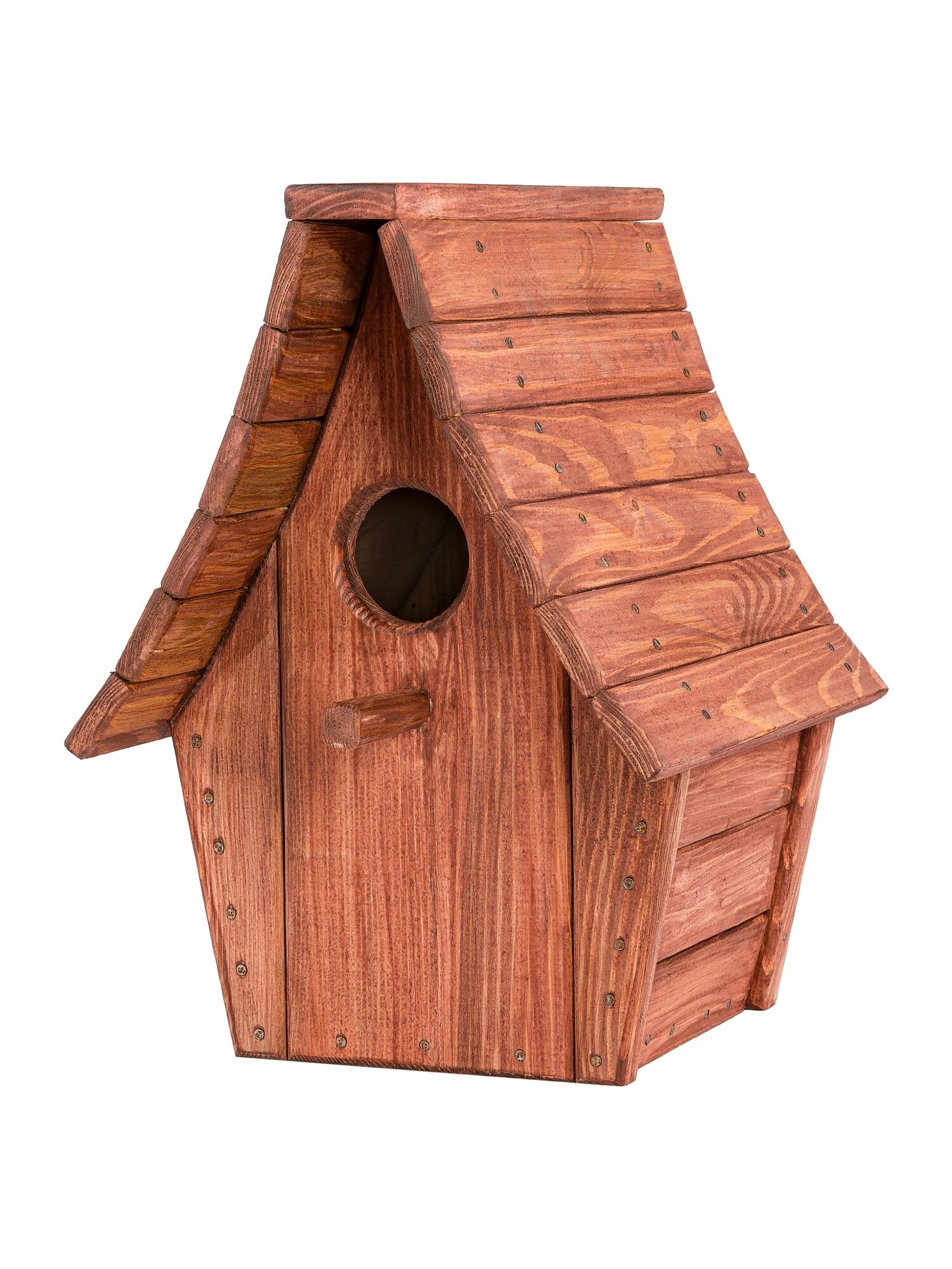Скворечник для птиц Птичкин терем из натурального дерева. Темный.