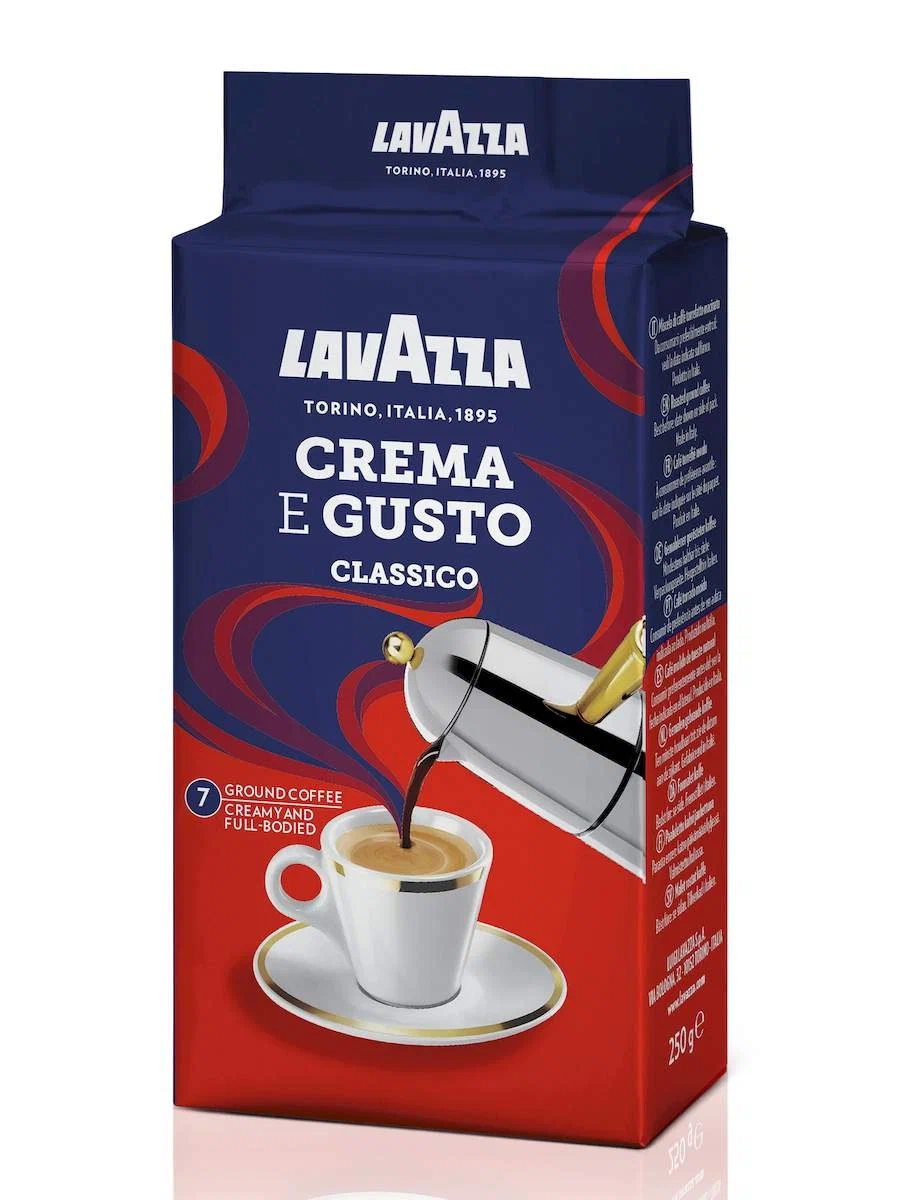 Кофе молотый Lavazza Crema e Gusto (Лавацца Крема Густо) 250 г, вакуумная упаковка срок до 26.11.2025