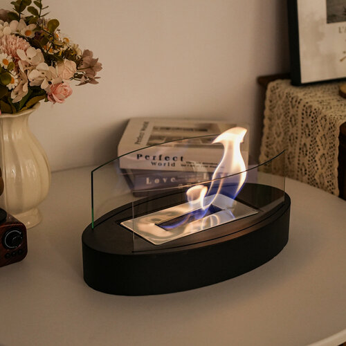 Изображение товара Биокамин настольный из МДФ с закаленными стекламиJHYDESIGNдля дома, овал-Новый