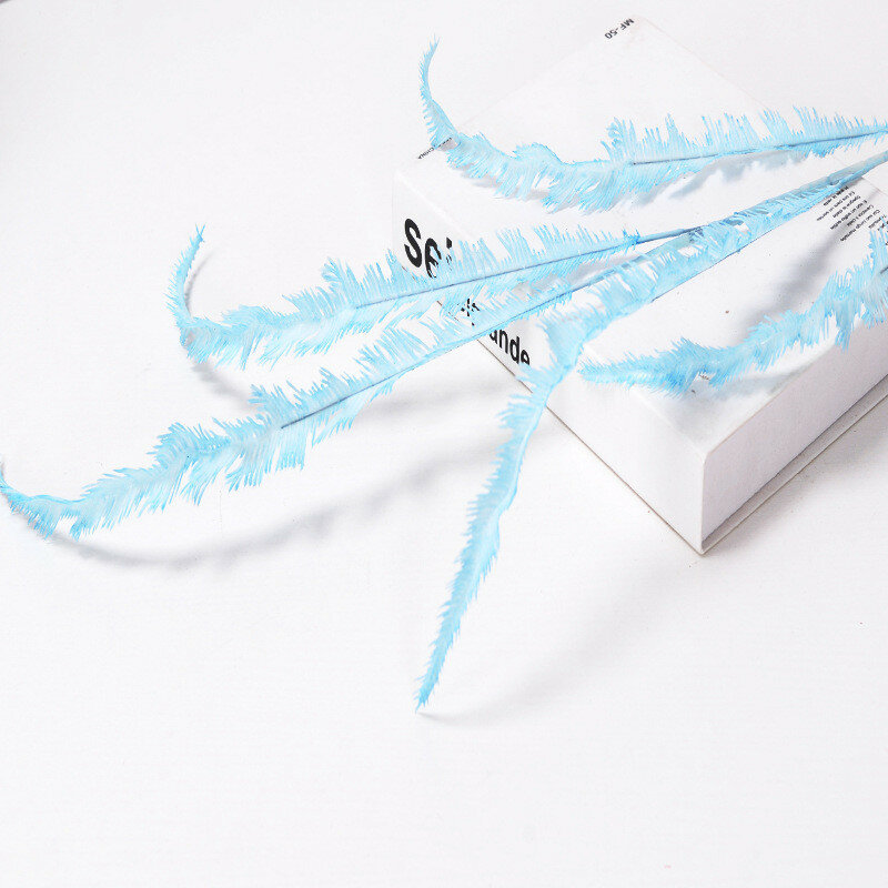 Искусственная трава мискантус большая для свадебных украшений и домашнего оформления голубой