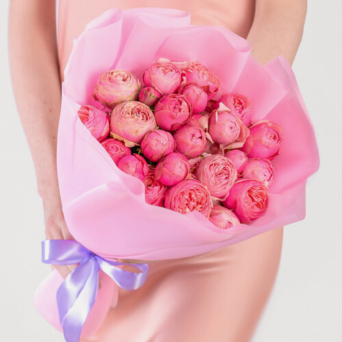 Изображение товара Букет Мегацвет24 "Сильва Пинк", пионовидные розы, 9 шт, 40см, розовый, дизайнерский