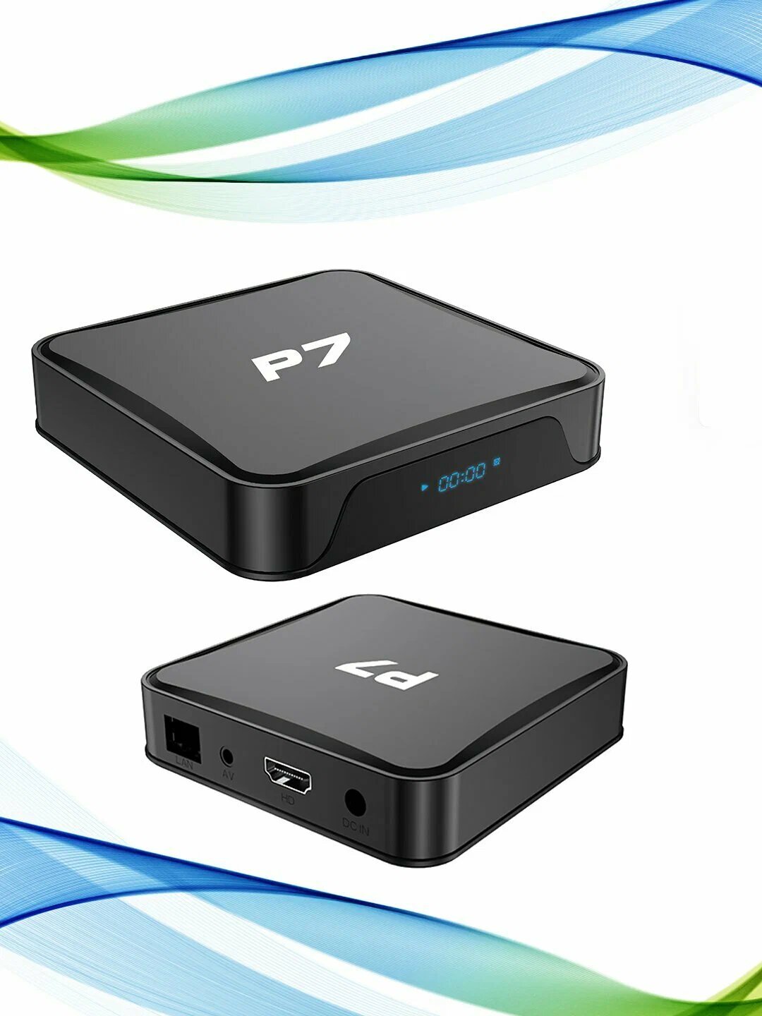 Смарт-ТВ приставка ANDROID P7, 2ГБ + 16ГБ, Wi-Fi, 4K, Android TV — фото 1