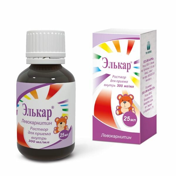 Элькар раствор для приема внутрь фл.-кап. 300мг/мл 25мл — фото 1