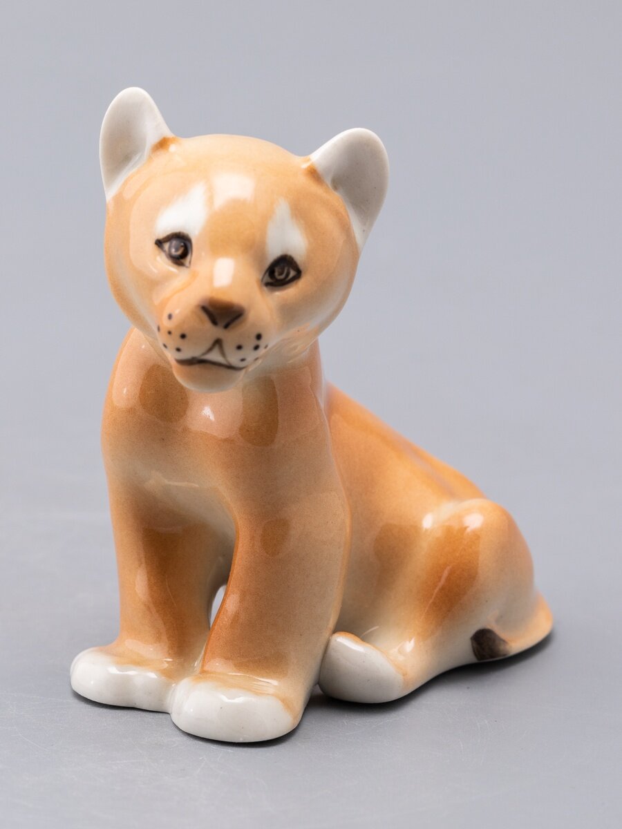 Фарфоровая скульптура Львенок (большой) Императорский фарфоровый завод — фото 1
