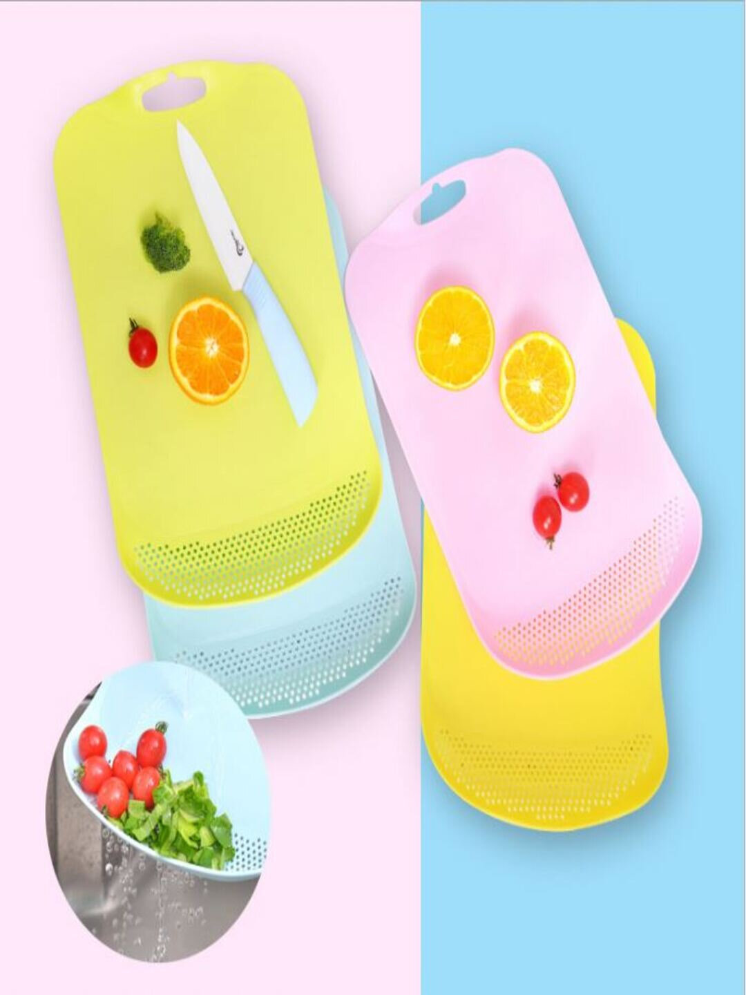 Гибкая доска из пластика, для резки продуктов (розовый)