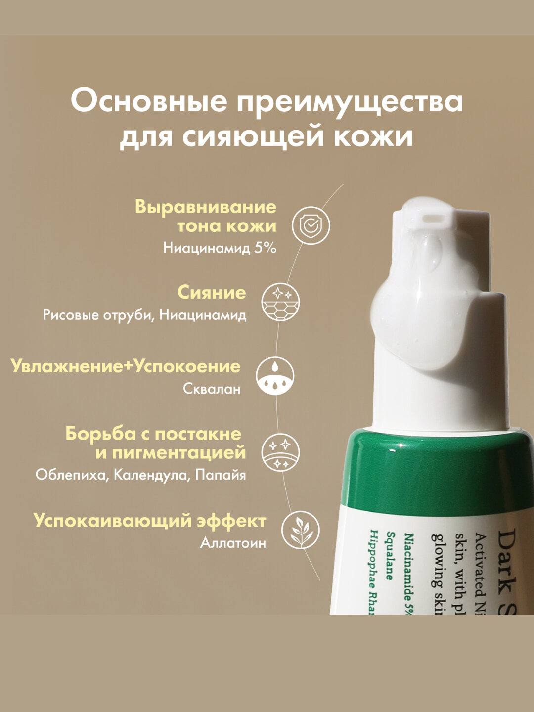 AXIS-Y Сыворотка для лица с ниацинамидом 5% и рисовыми отрубями, против пигментации и пост-акне, 50 мл — фото 1