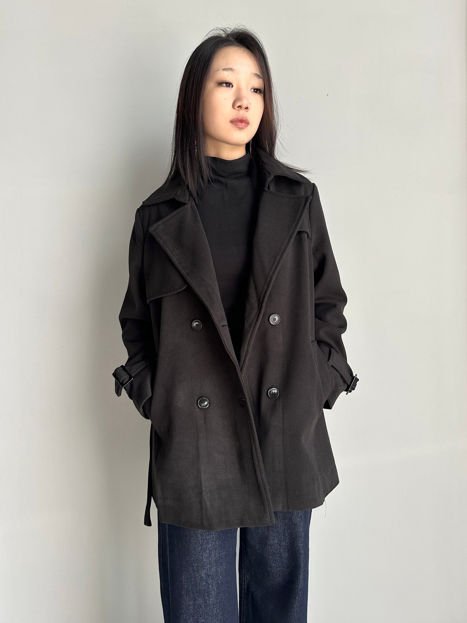 Пальто Бежевый, черный