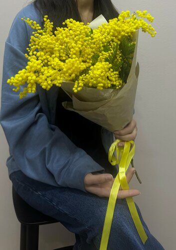 Изображение товара Букет живых цветов "Nura Flowers", мимоза, 5 шт, высота 40 см