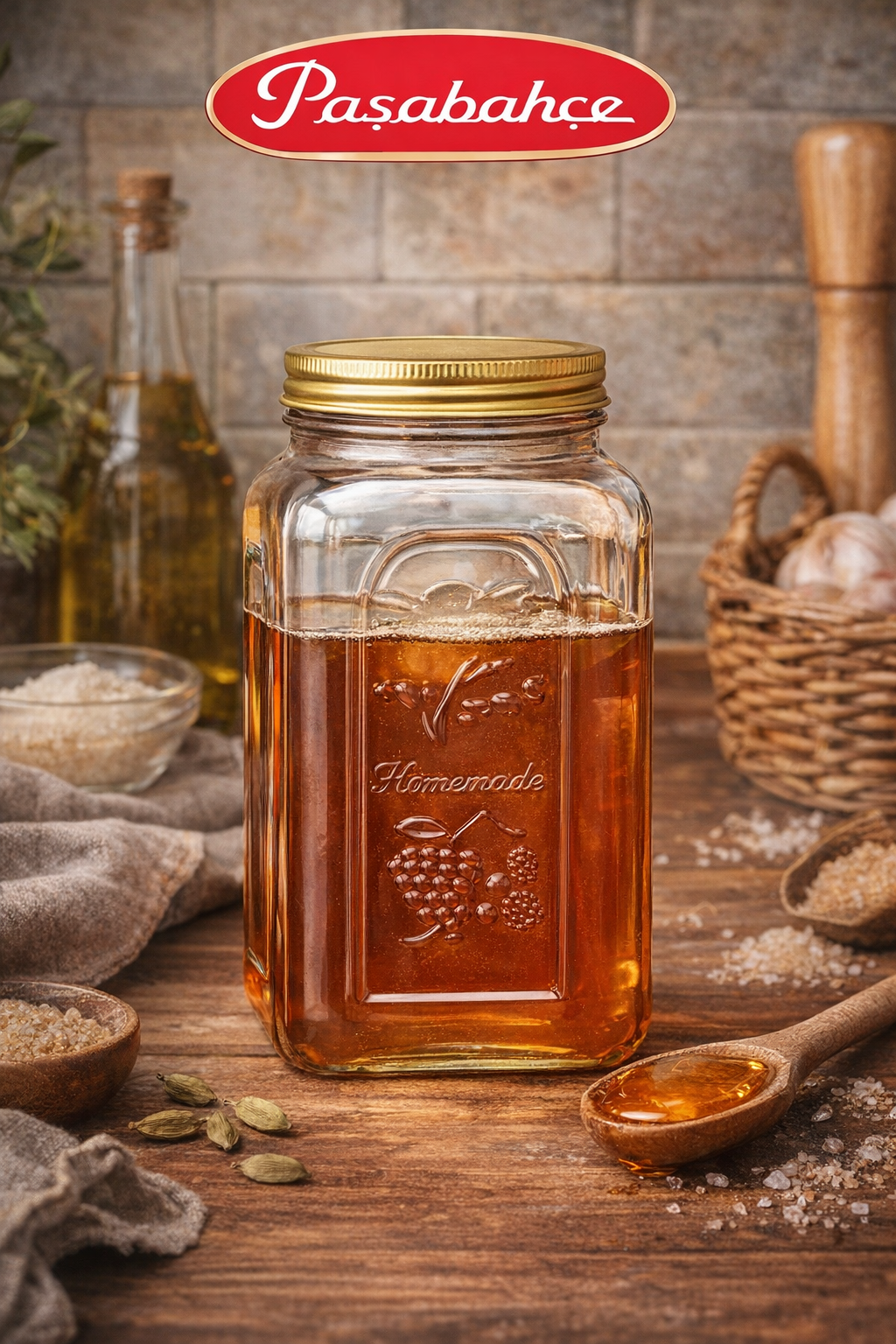 Банка стеклянная для хранения с металлической крышкой Pasabahce