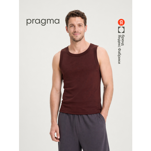 фото Майка pragma из хлопка, размер s, шоколадный