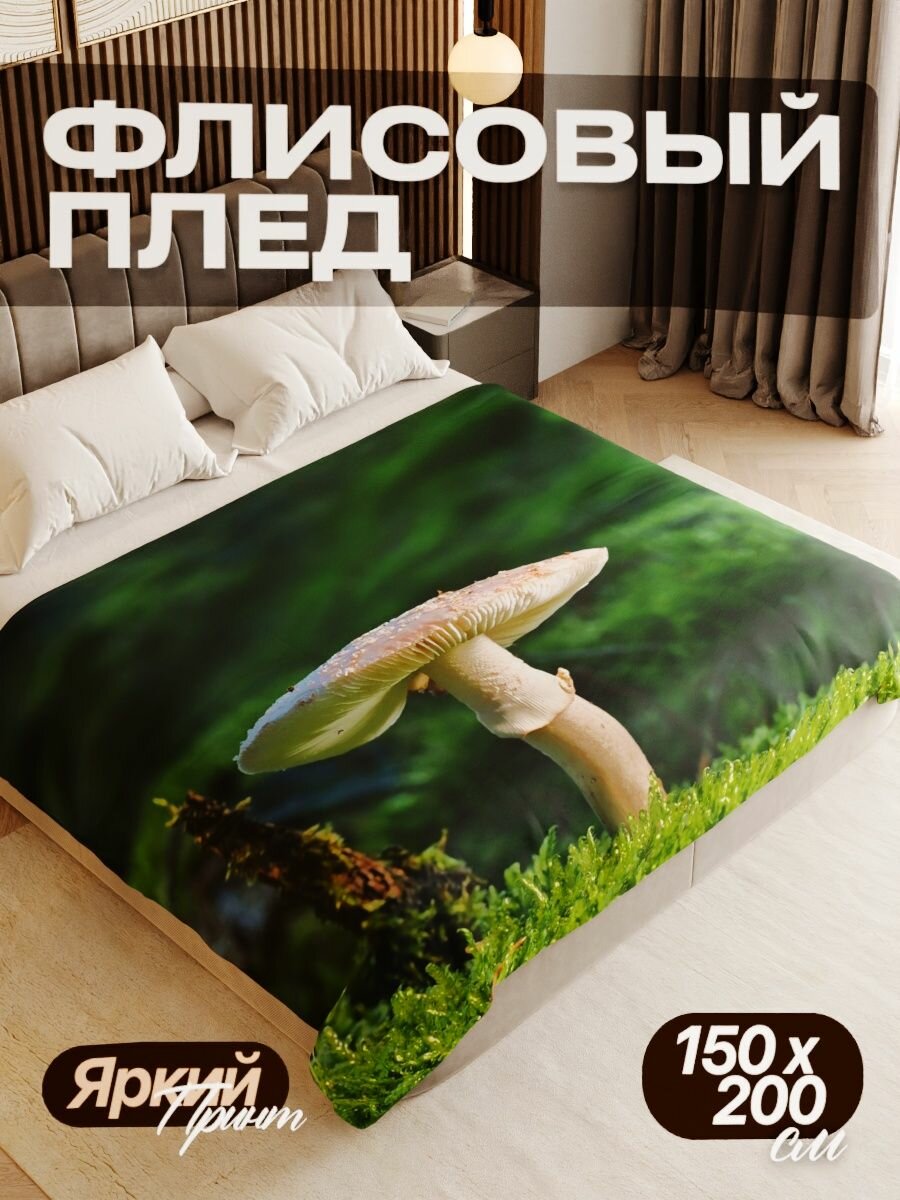 Плед флисовый 150х200 см мягкий теплый покрывало для дома