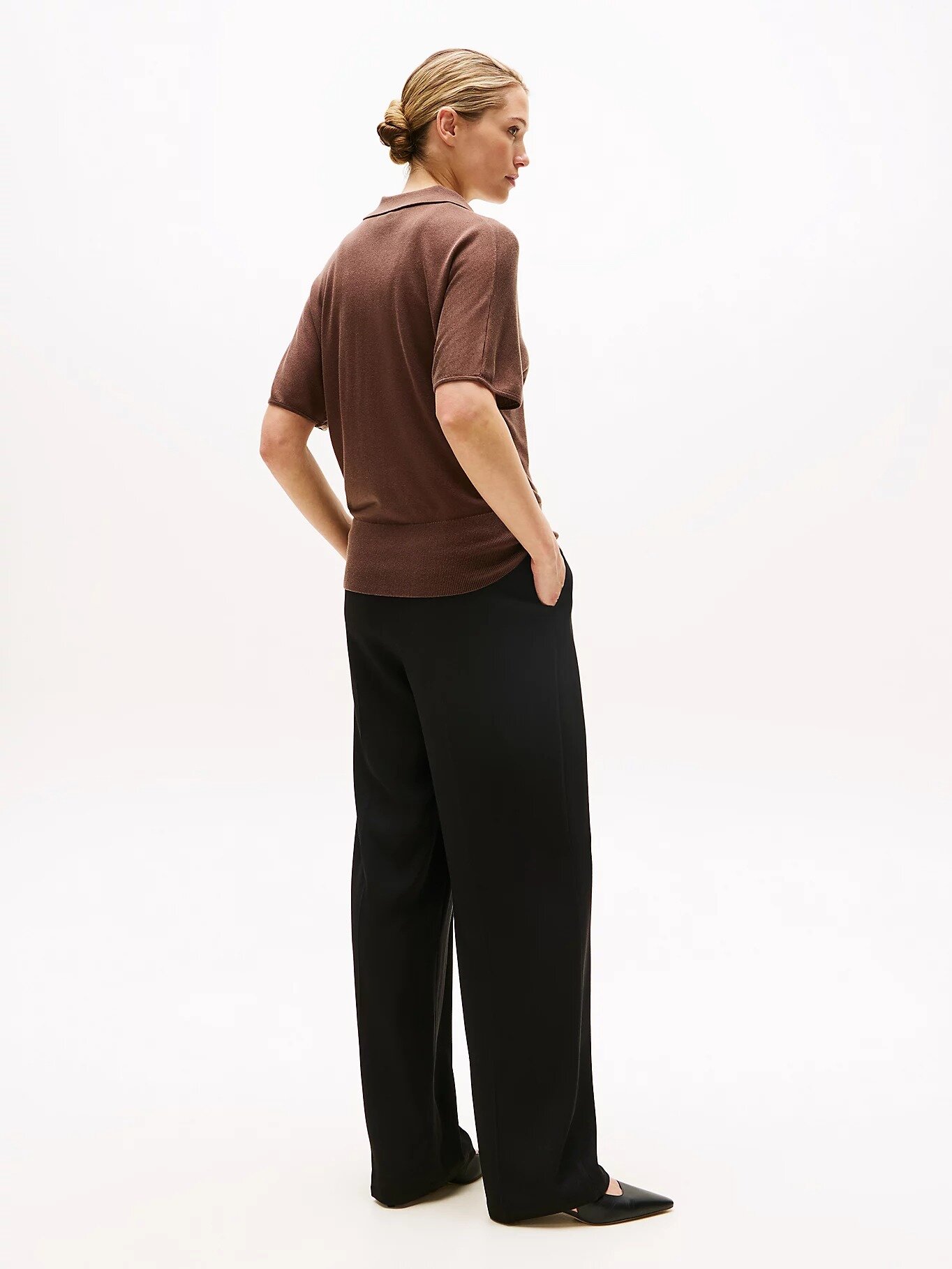 Поло TOMMY HILFIGER, размер L, коричневый — фото 1