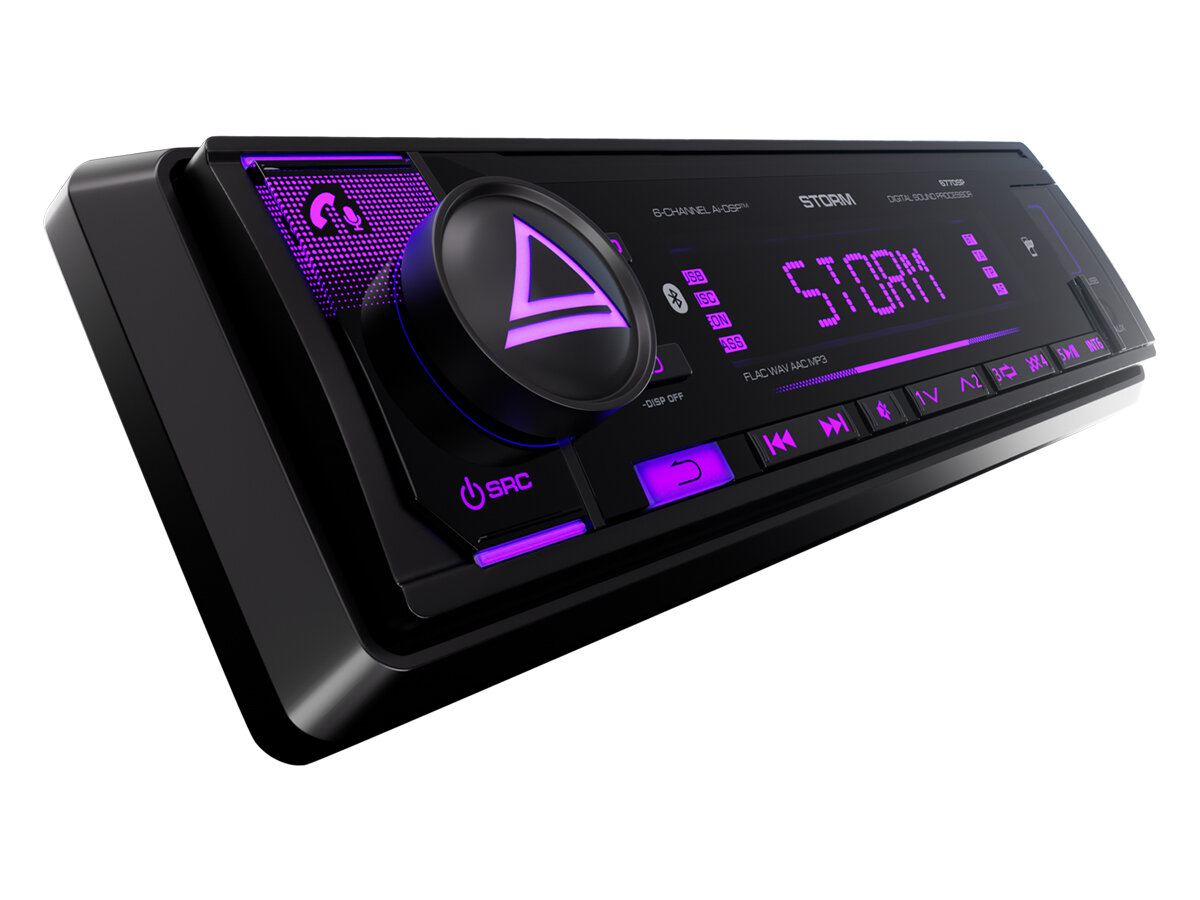 Автомагнитола процессорная AurA STORM-677DSP, BT/USB/FM ресивер 3 RCA, 4х51 Вт.