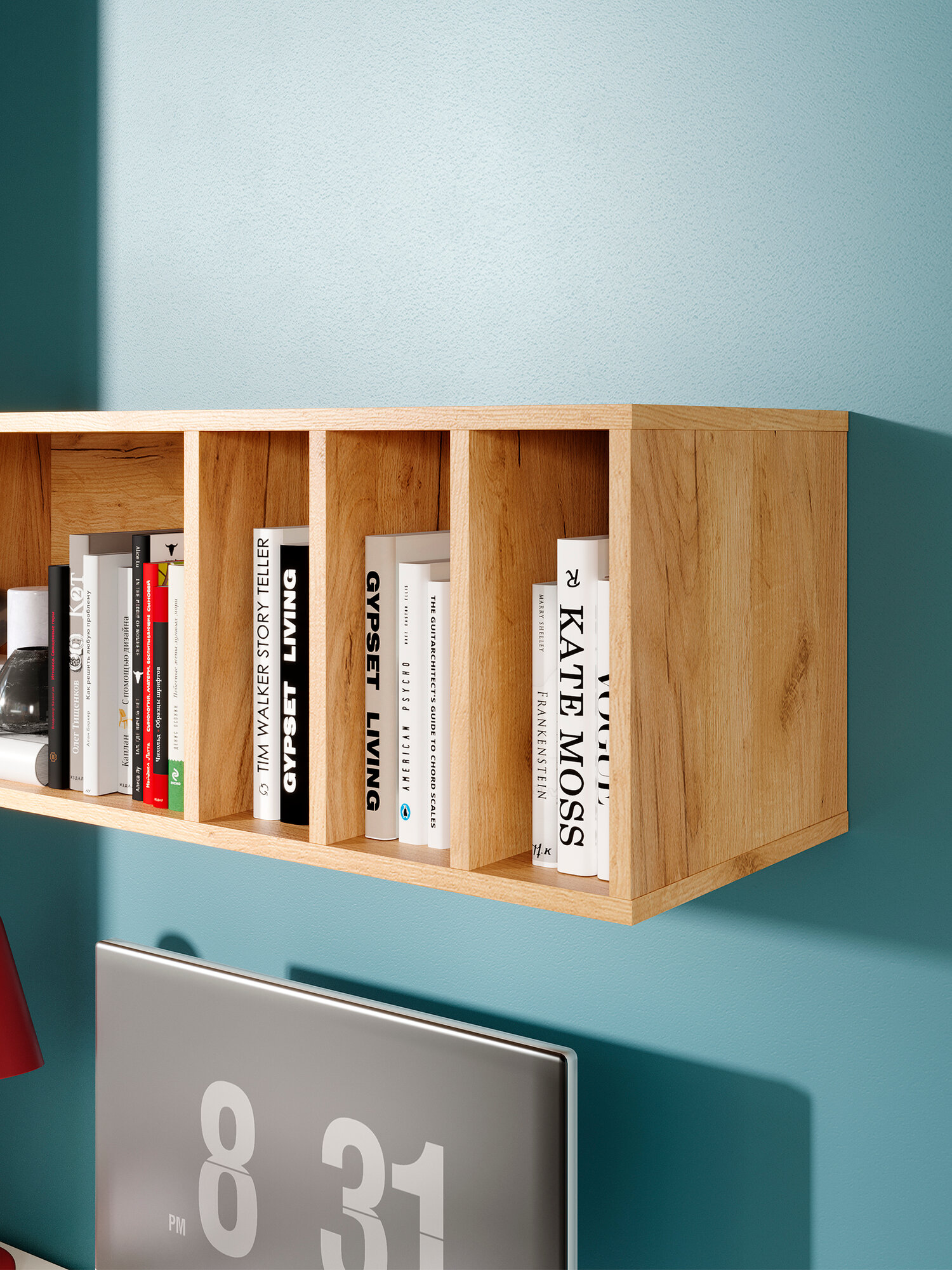 Полка Мебель Трия "Хилтон", ЛДСП, настенная, дуб крафт золотой — фото 1