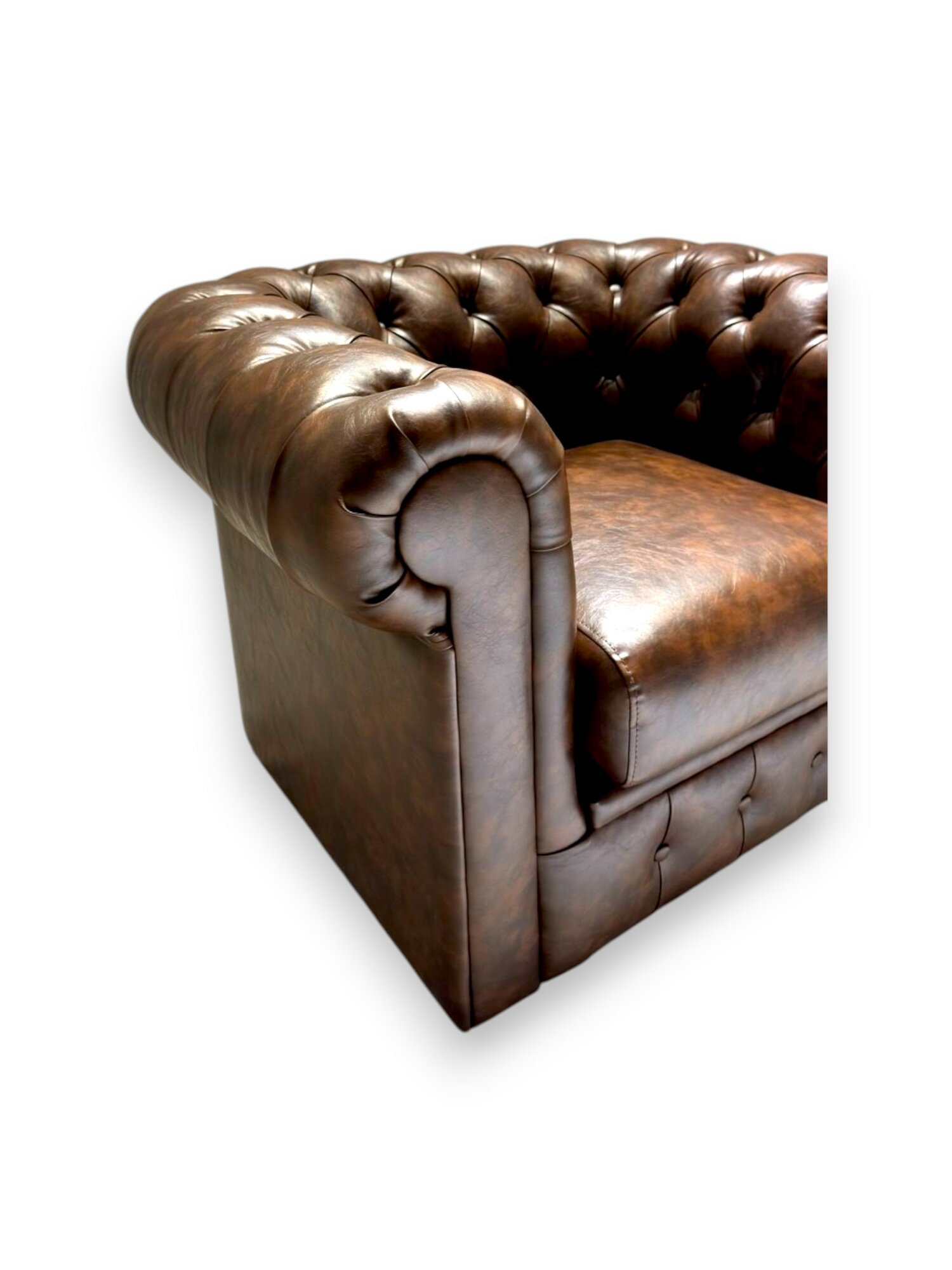 Кресло Честер, классика, каретная стяжка, цвет классический шоколад — фото 1