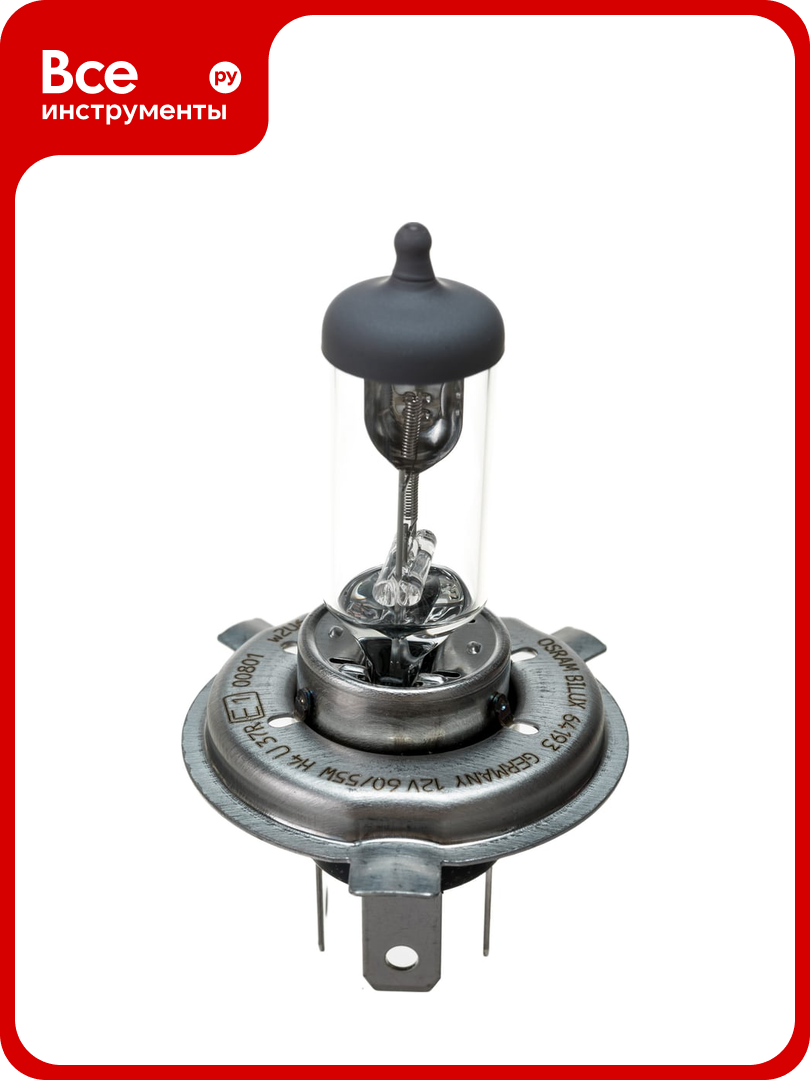 Автолампа OSRAM H4 60/55 P43t-38 12V /1/10/100 HIT 64193