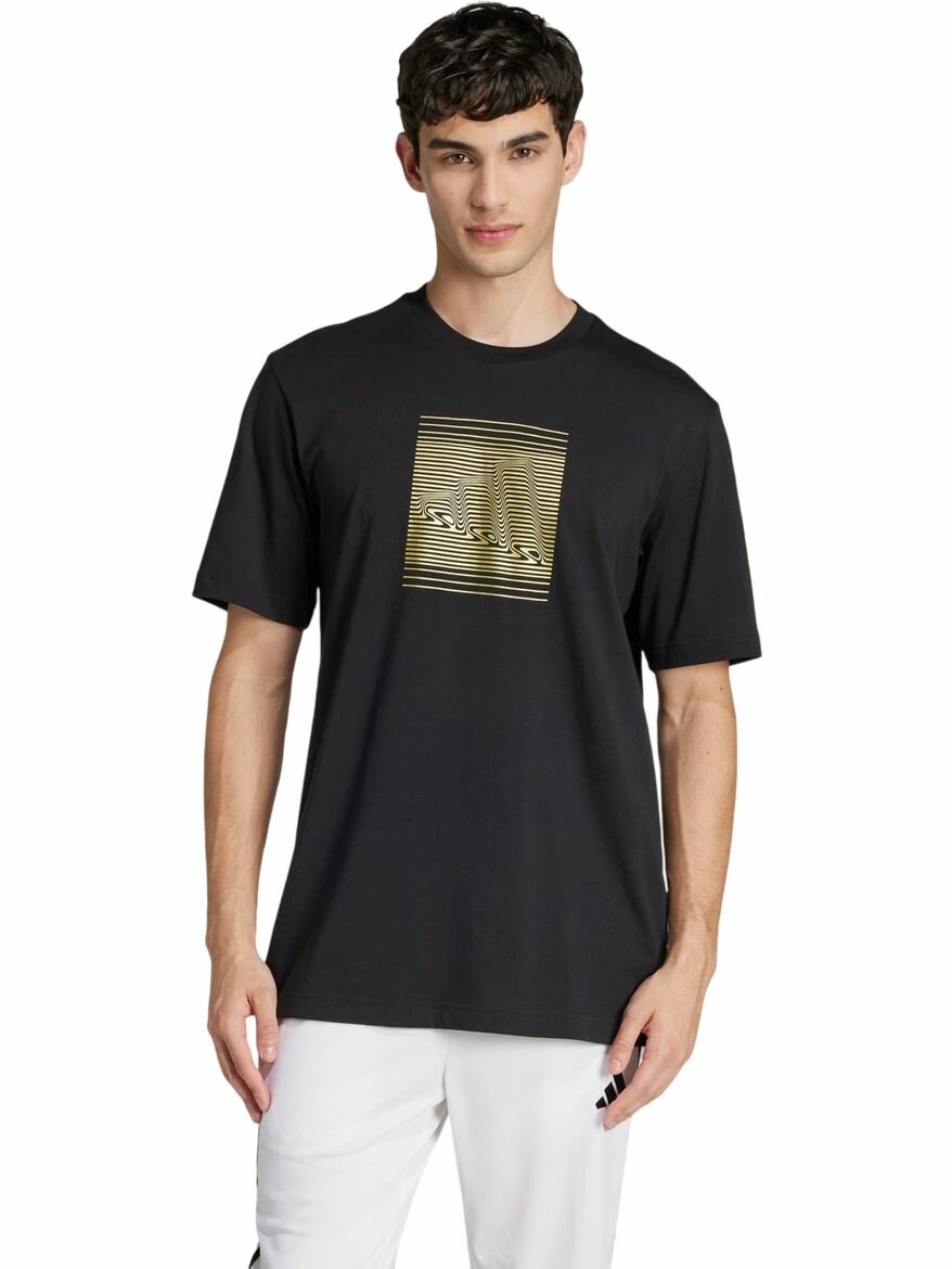 Футболка adidas Tech Metallic Graphic Tee, размер L, черный