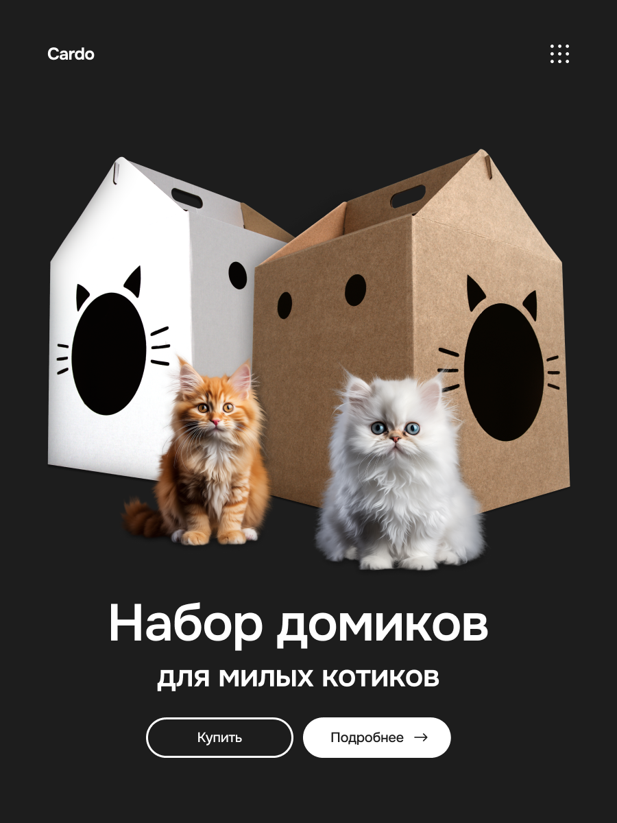 Домик для кошки картонный - 2шт