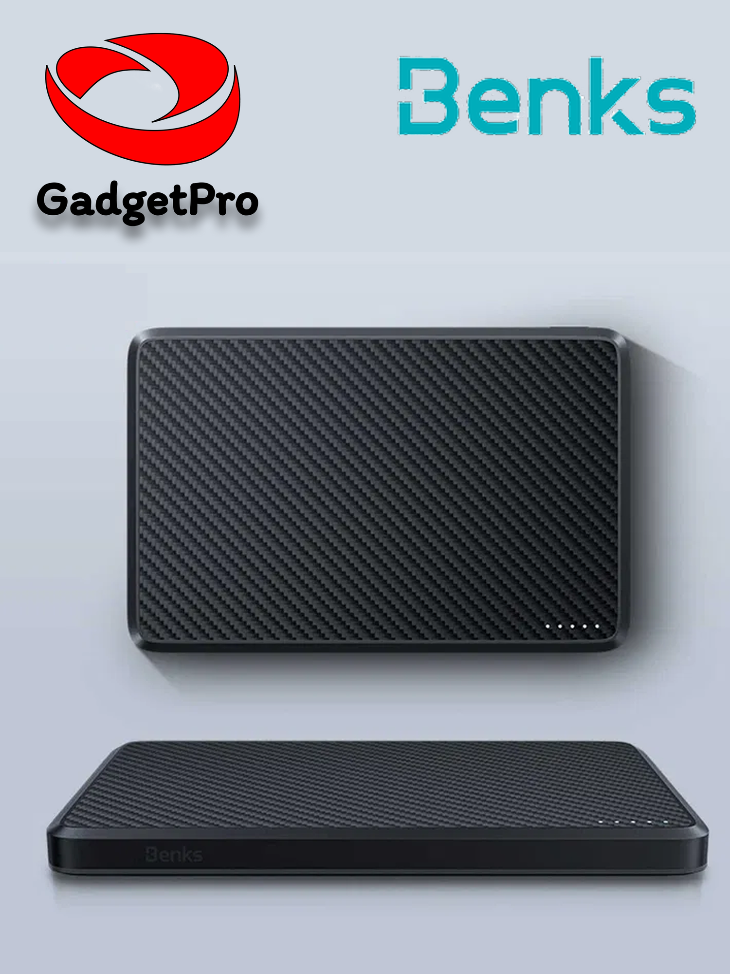 Внешний аккумулятор Benks MP15 ArmorGo Magnetic Power Bank 5000 mAh, MagSafe, быстрая зарядка 20 Вт, чёрный — фото 1