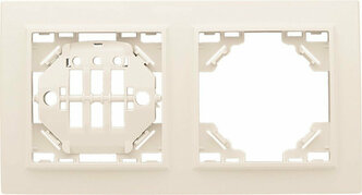 Рамка EKF Минск, 2-местная, горизонтальная, бежевая, поликарбонат