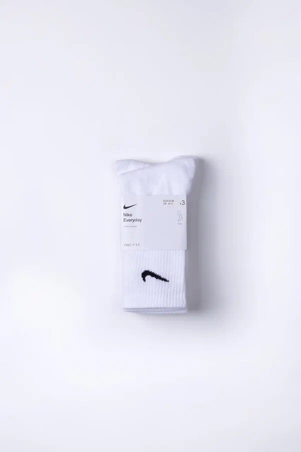 Носки NIKE Nike everyday, комплект, 3 пары, размер 42-46, белый