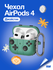 Чехол на наушники AirPods 4 силиконовый с карабином, зеленый