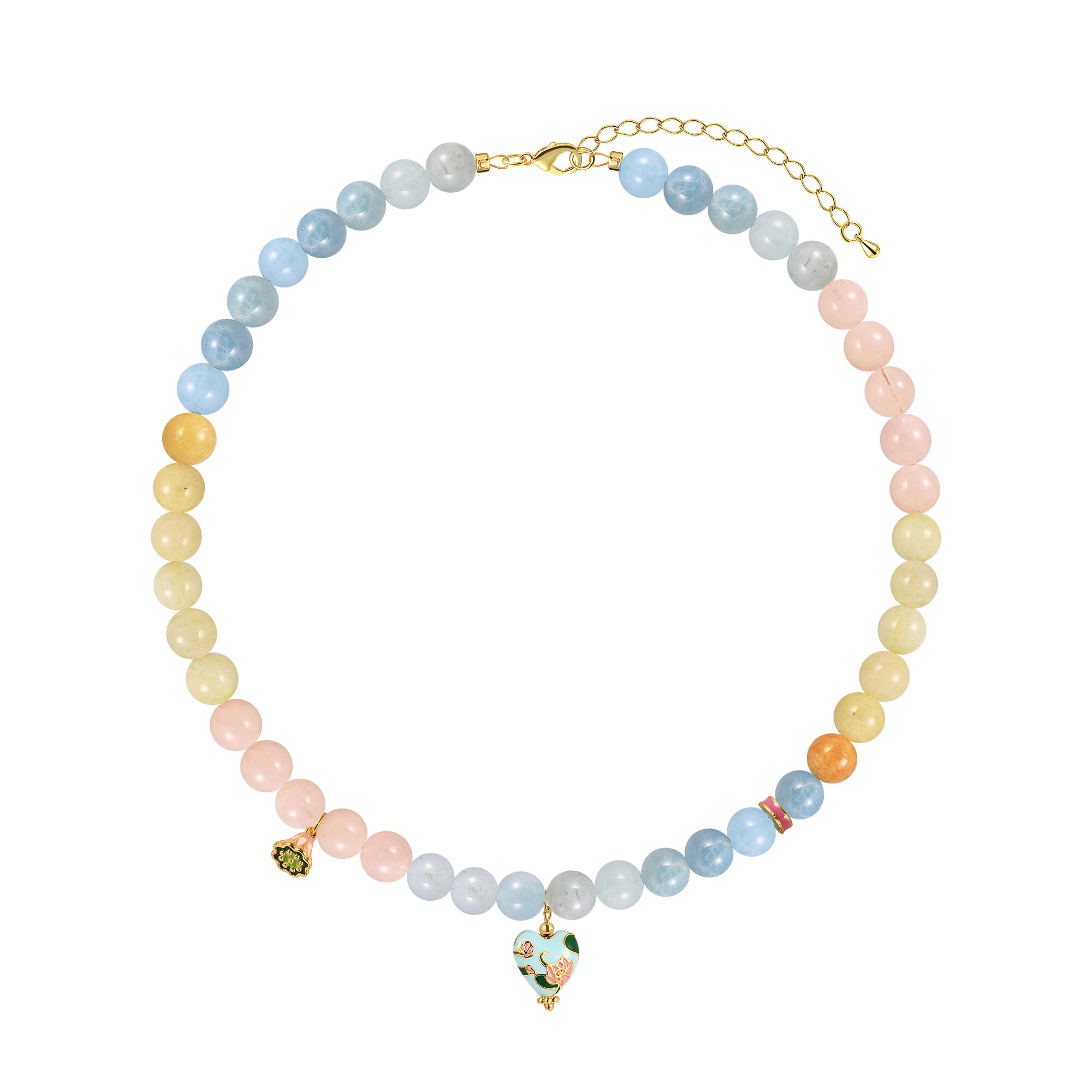 Колье, берилл, эмаль