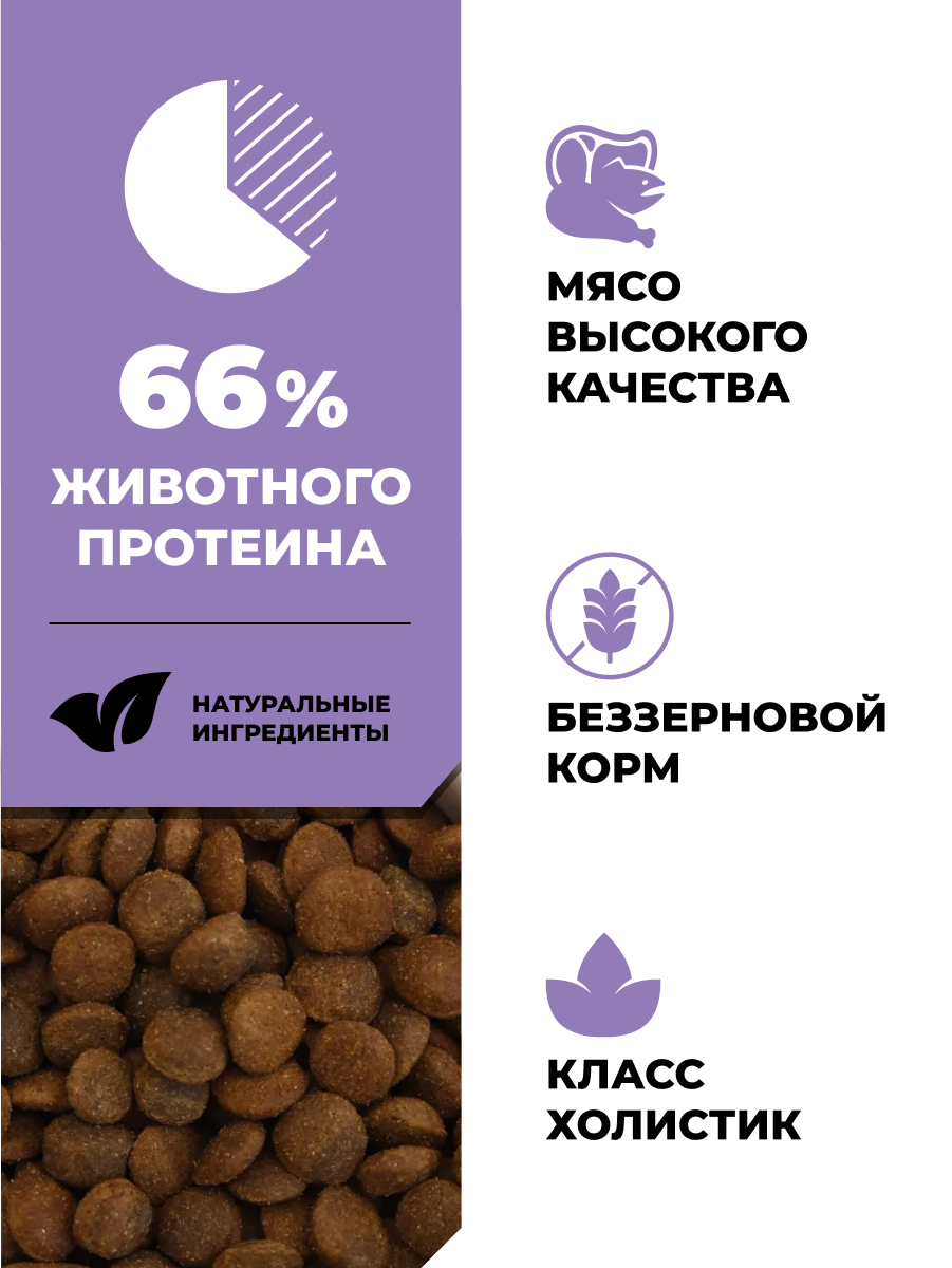 GO'KITCHEN Беззерновой корм для взрослых собак всех пород с индейкой, курицей, лососем и уткой, GRAIN FREE ADULT 4 Meat Recipe, 9,98 кг — фото 1