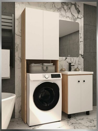 Изображение товара Шкаф над стиральной машиной Дуб-Белый
