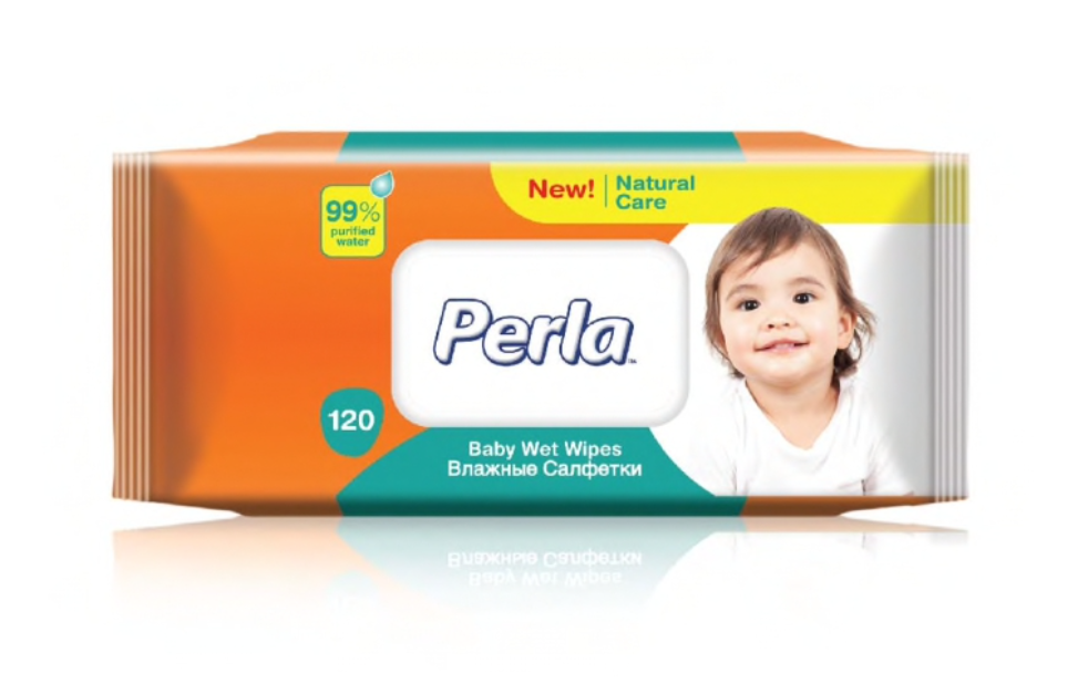 Влажные салфетки PERLA BABY "WITH CREAM", 120 шт./уп, для детей