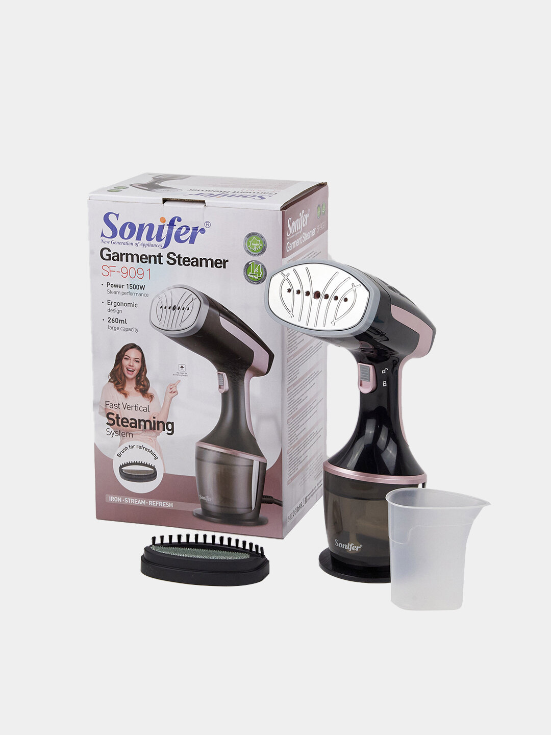 Электрический ручной отпариватель Sonifer SF-9091, с емкостью для воды 260мл