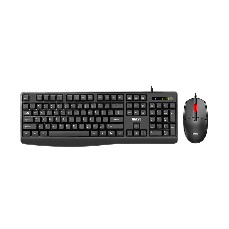 Клавиатура и мышь Marvo Office CM009, проводные, комплект, черные