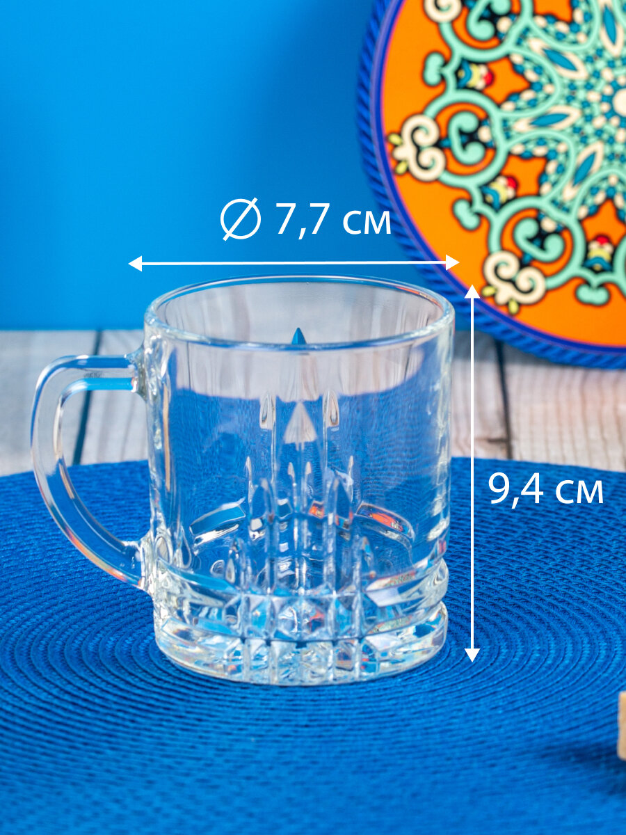 Кружка для чая и кофе "венеция" OSZ, объем 280мл, прозрачное стекло — фото 1