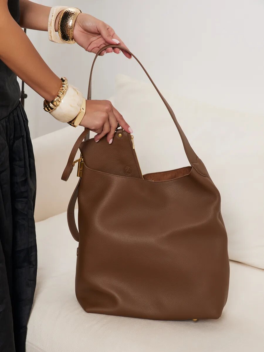 Сумка мешок Paprika Bag Italy, фактура зернистая, коричневый — фото 1