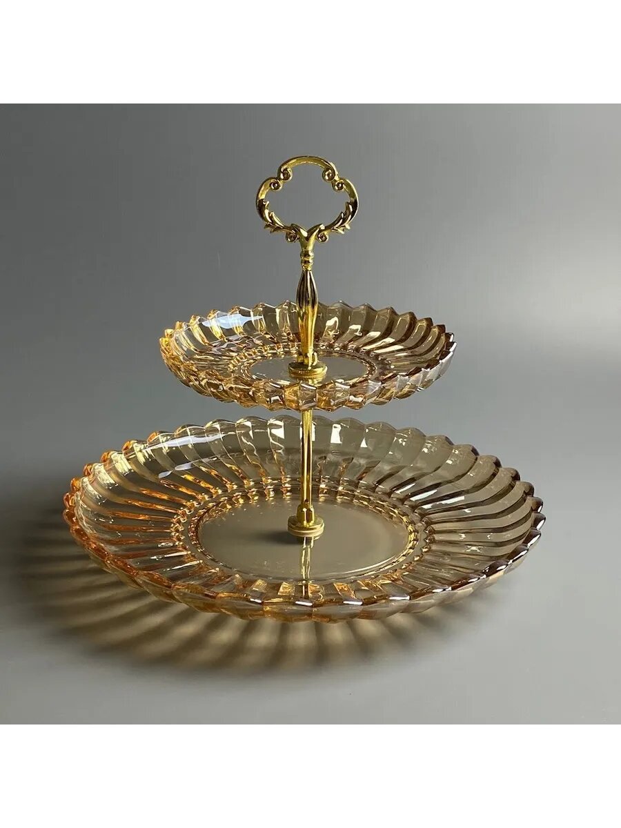 Двухъярусная этажерка Lenardi стекло