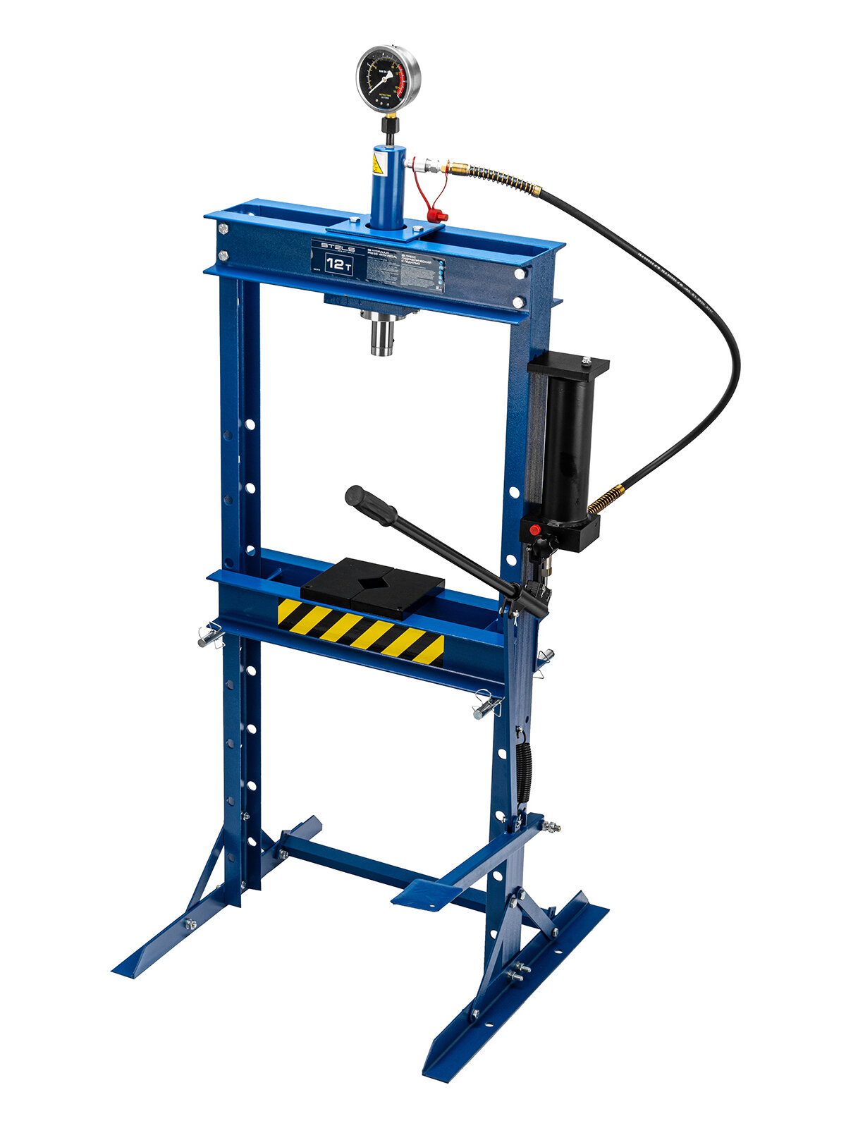 Пресс гидравлический с манометром и педалью Stels 12 т комплект из 2 частей 52312