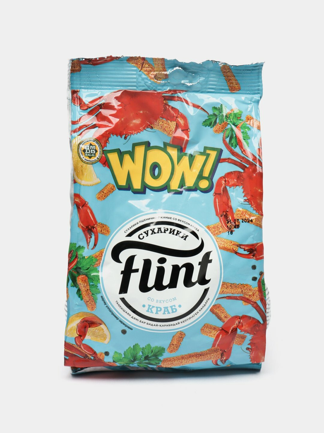 Сухарики Flint "Краб", без консервантов, без красителей, 180 г
