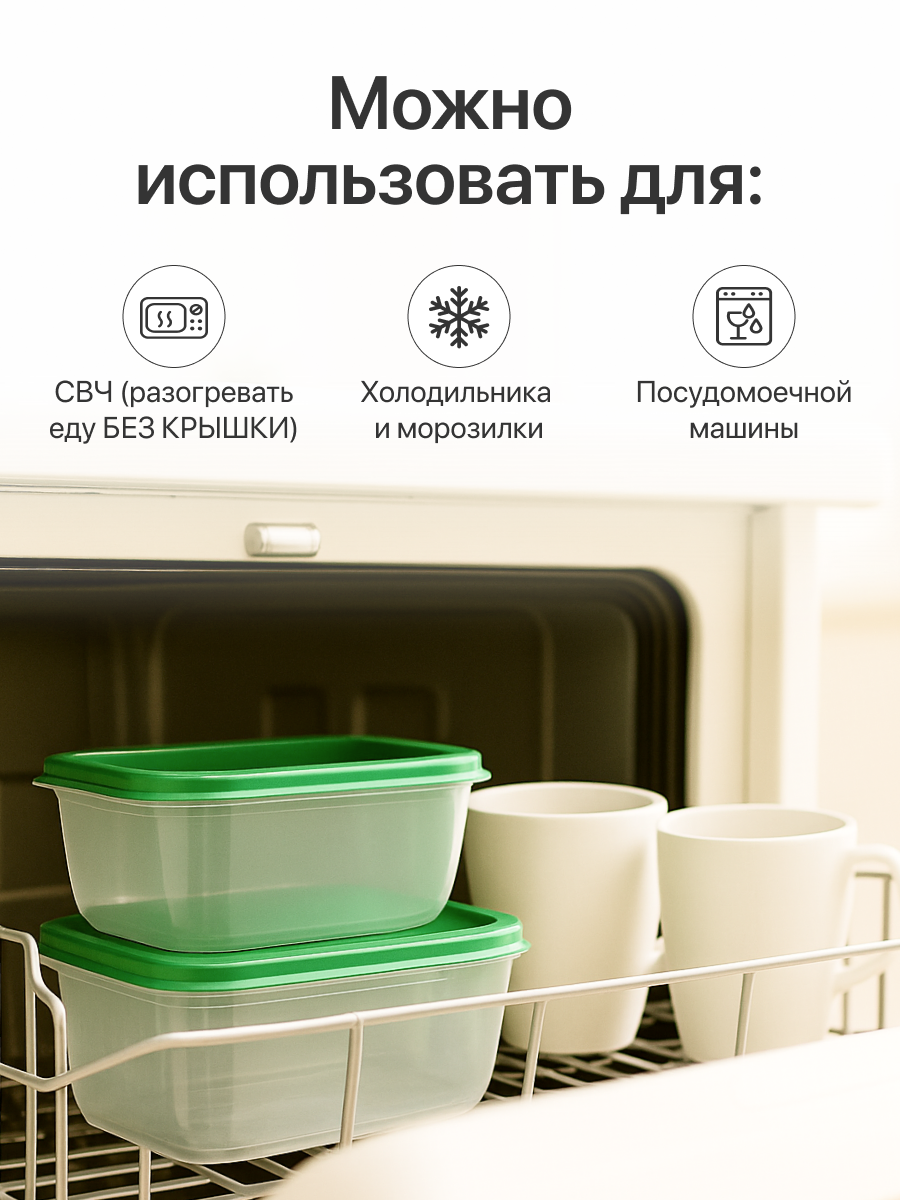 Контейнеры для еды Пруфа, набор пищевых контейнеров для еды с крышками, ланч-бокс, 17 штук — фото 1