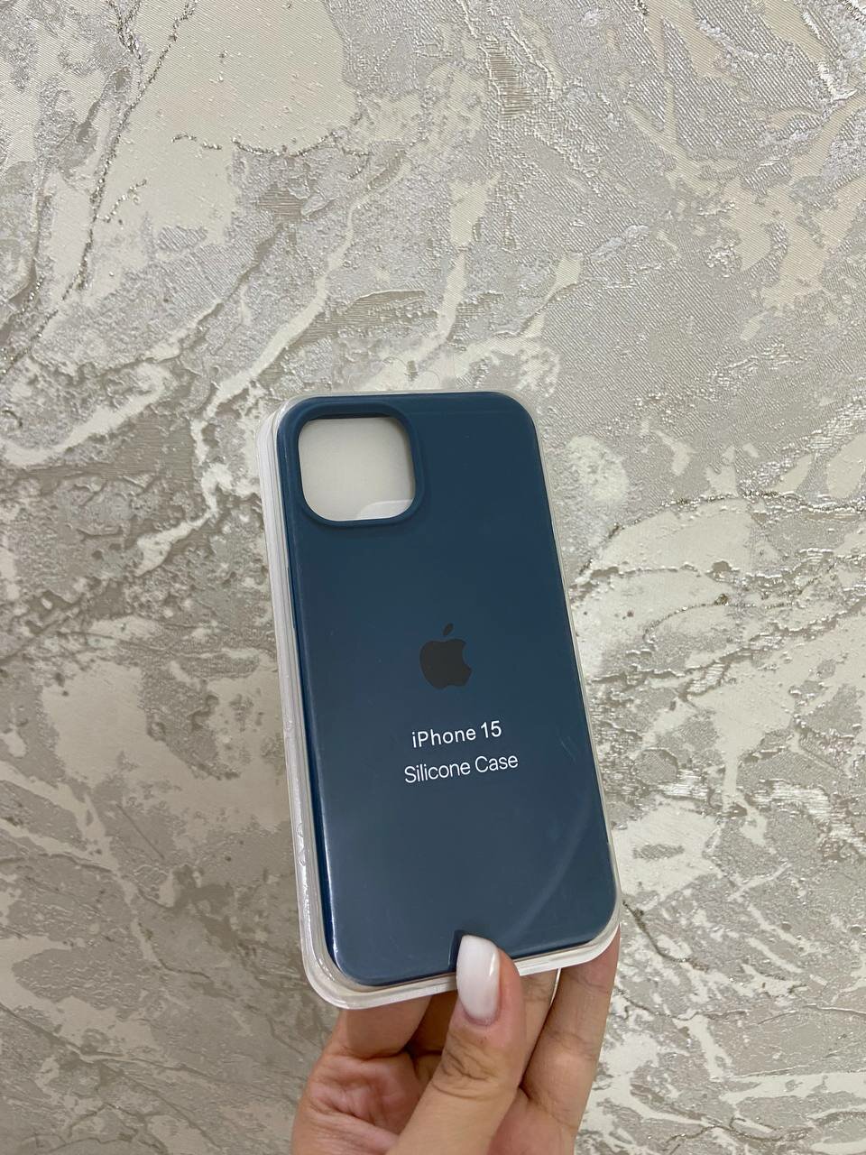 Чехол "синяя темная луна", для iPhone 15, силикон, матовый, противоударный — фото 1