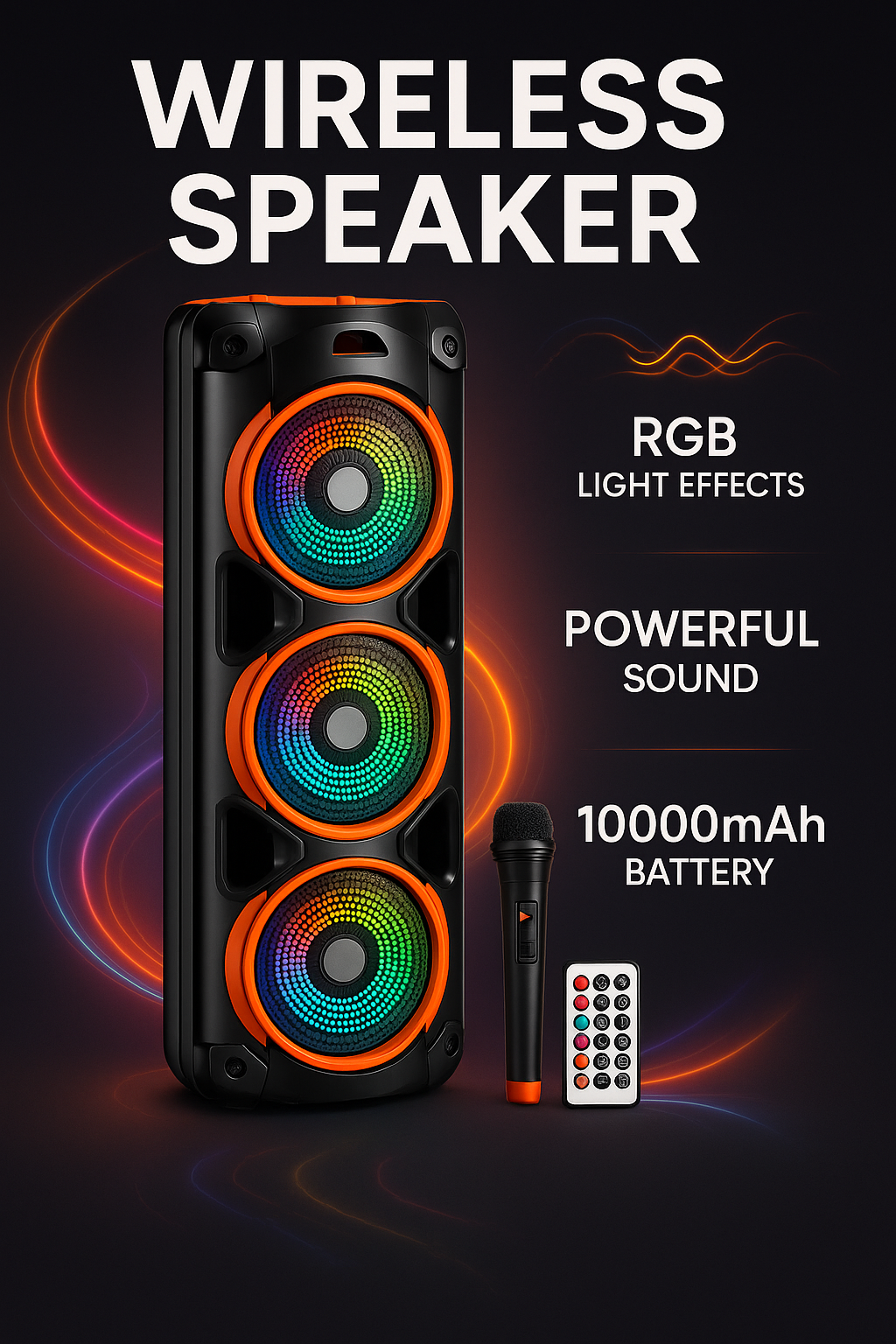 Портативная Bluetooth колонка KAKUSIGA KK-8302, черный, стерео, с FM-радио