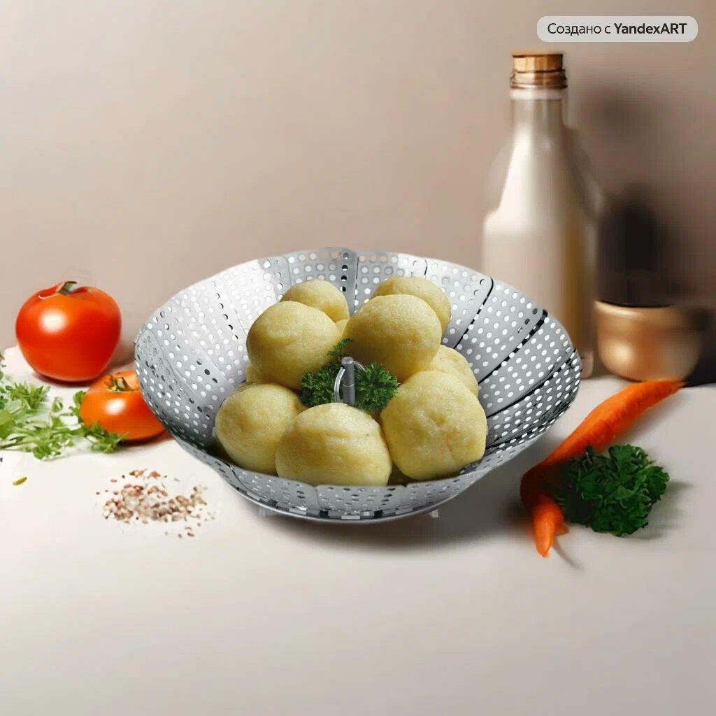 Вставка-пароварка складная Lamart LT7049, для приготовления пищи на пару , нержавеющая сталь