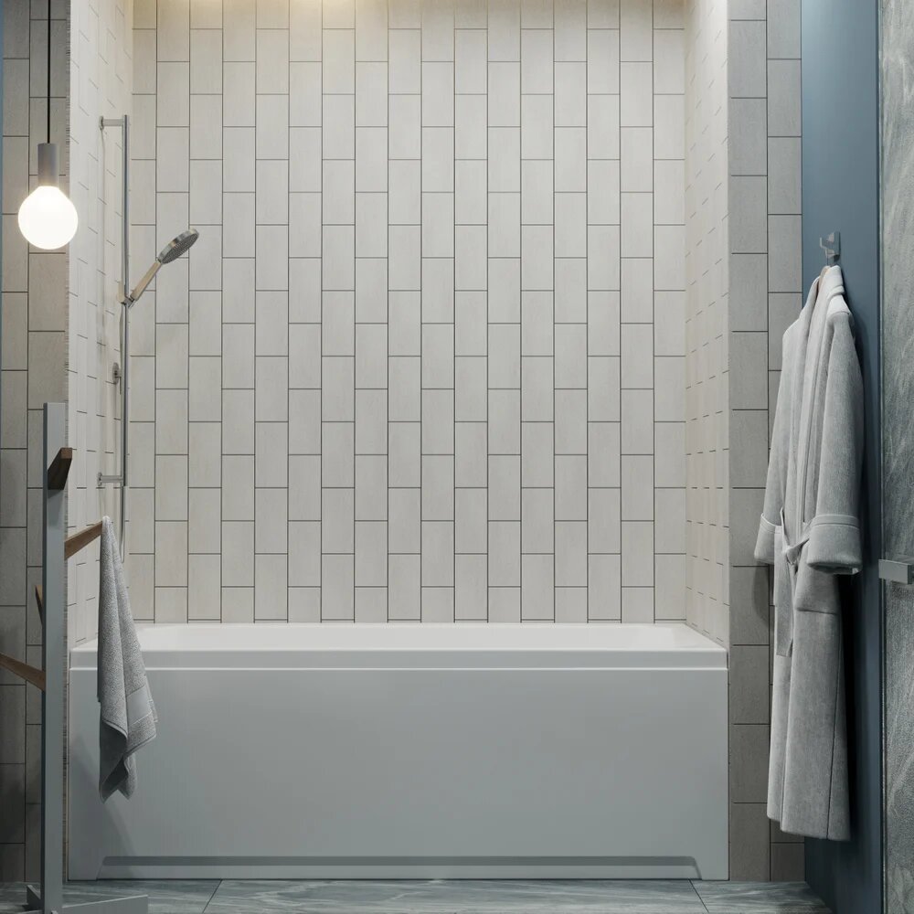 Экран DIWO Элиста 180 акриловый белый прямоугольный с креплением