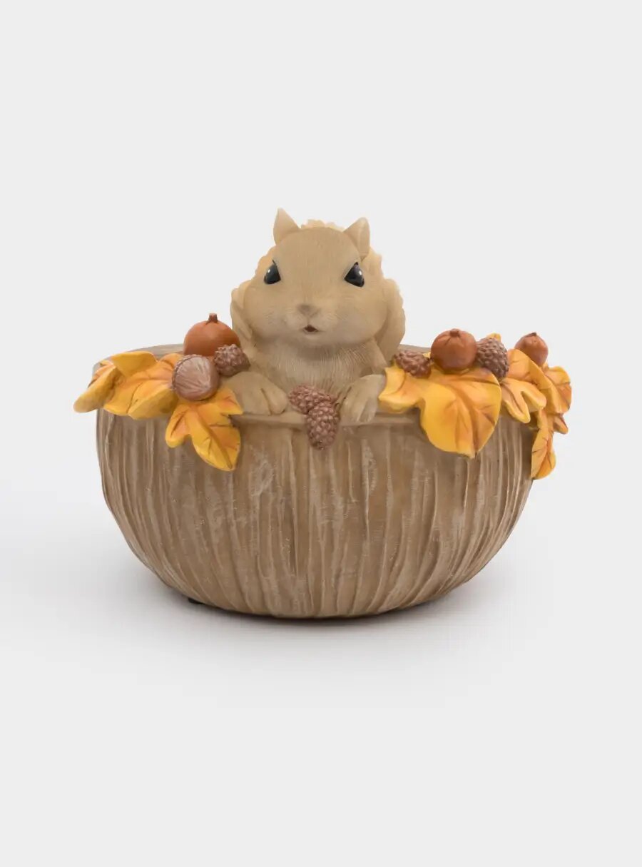 Конфетница 17х14 см полирезин коричневая Белка Autumn forest